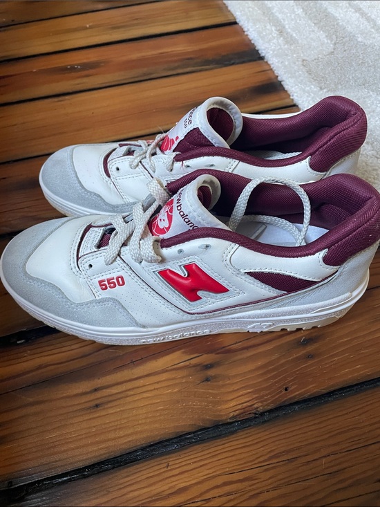 New Balance Other - New Balance 550 Sea Salt Grey/True Red Men's Size 7